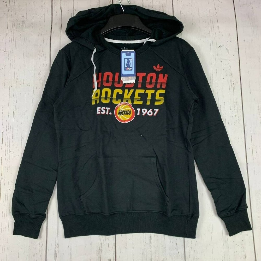 Houston Rockets NBA Small Adidas‎ Pullover Hoodie Sweatshirt Gray New Women